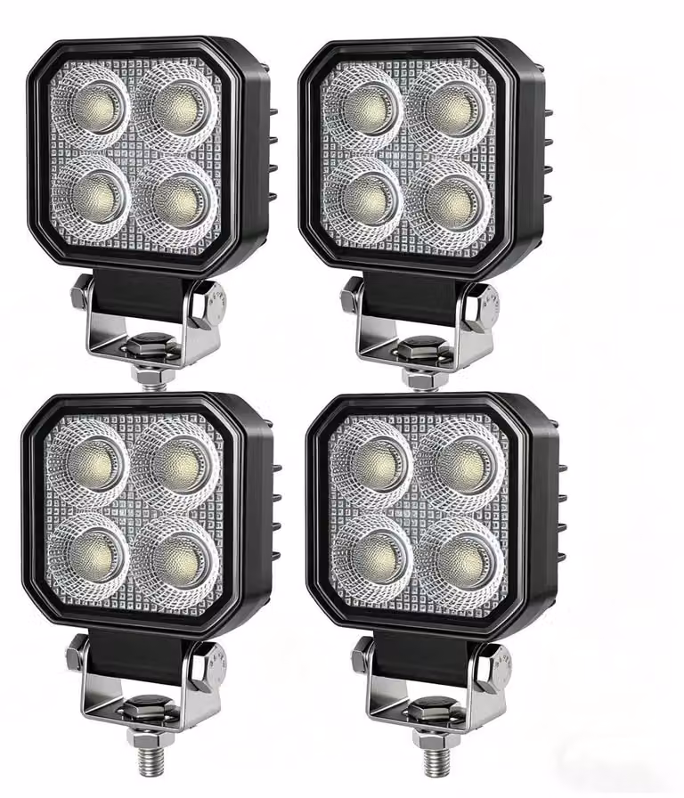 Lampada da lavoro, alta luminosità, design impermeabile, confezione da 4 pezzi con 4 LED per pezzo