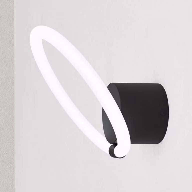 EGLO Applique da parete a LED Caranacoa, Nero, Soggiorno / Sala da pranzo, Metallo, Moderno, Applique a LED