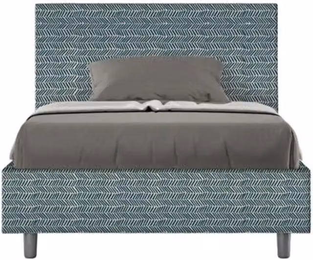 Letto una piazza e mezza Adele Ityhome con rete imbottita in tessuto Aragona blu L: 120 cm, P: 210 cm – 1