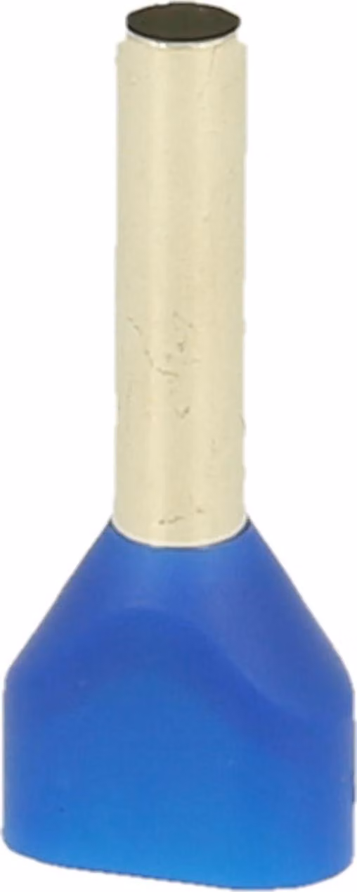 Guaine terminali isolate per connettori a due poli, taglia L, codificate a colori secondo la norma DIN, sezione 2x 2,5 mm², colore blu - 1 pezzo