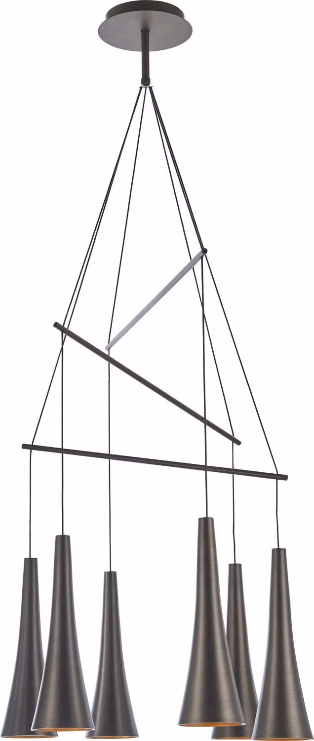 Lampada a sospensione LED MADERA 30W, 3000K, caffè, Ø: 53 H: 120 cm