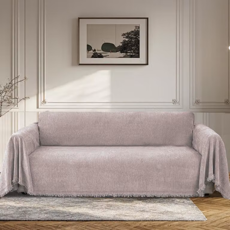 Copertura universale per divano a tre posti, color cammello