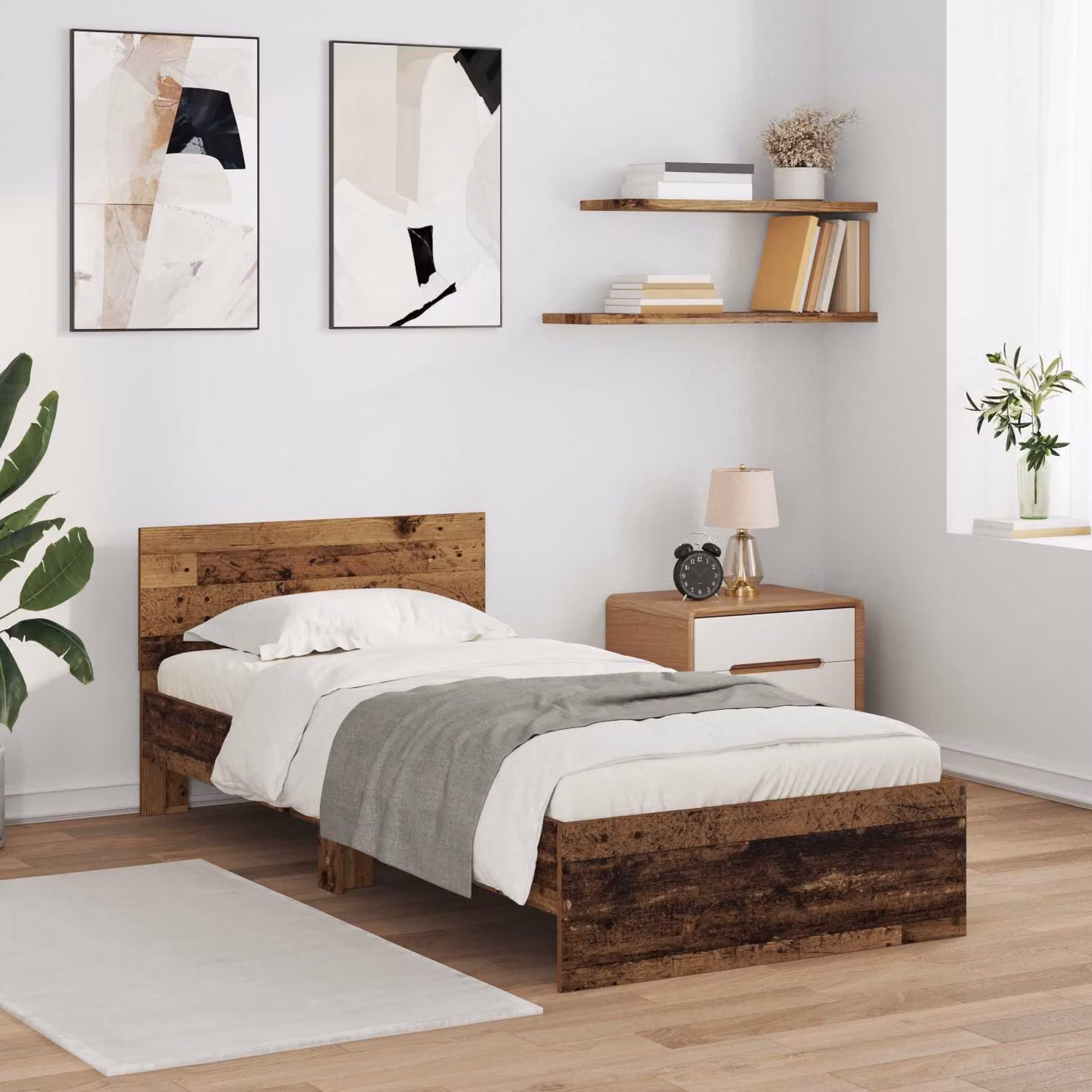 Struttura letto moderna vidaXL in legno marrone L 200 cm x P 80 cm x H 85 cm