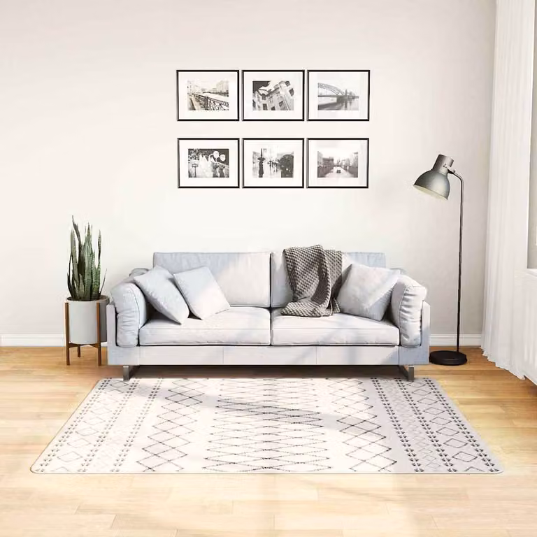 Tappeto lavabile moderno vidaXL con motivo geometrico nero e bianco L: 120 cm, P: 170 cm
