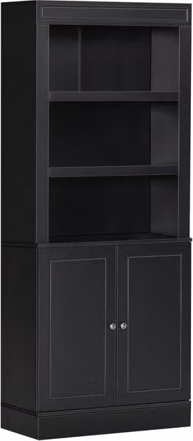 Credenza Alta GIORDANOSHOP in Legno Nero con 2 Ante e 3 Ripiani, L: 74,6 cm, P: 35,5 cm, H: 182,5 cm – 1