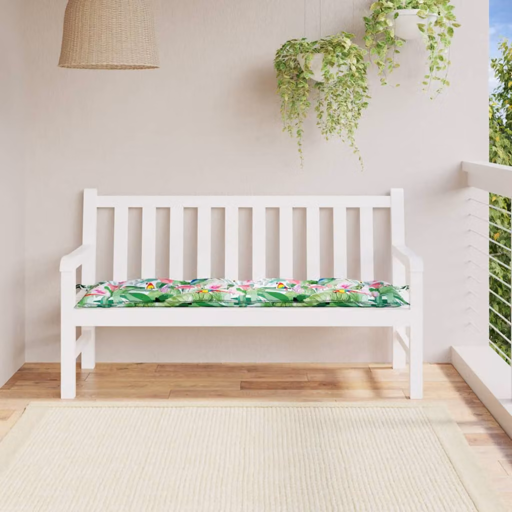 vidaXL Cuscino per Panca Multicolore L: 150 cm, P: 50 cm, H: 7 cm in Tessuto Oxford Traspirante e Idrorepellente
