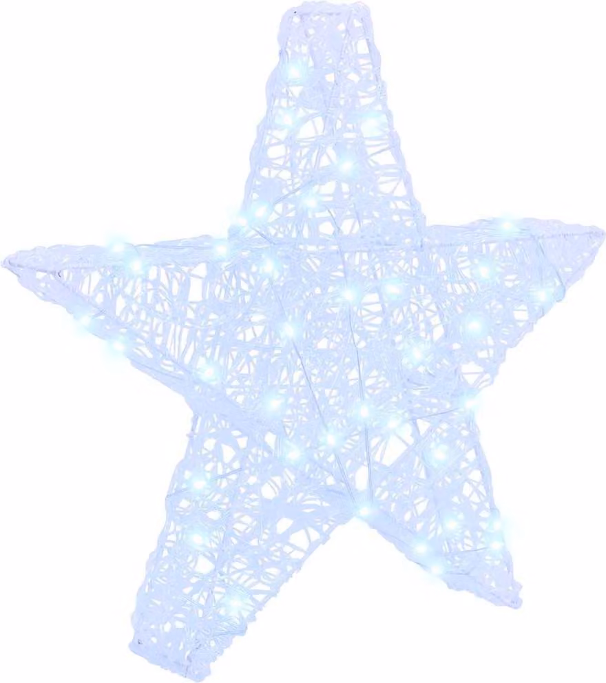 Stella 3D con 50 LED Bianco freddo 55 x 53.5 x 10 cm Acrilico