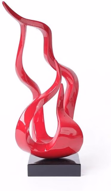 Scultura Moderna Decorativa Figura di Poliresina a Fiamma Rood 42cm