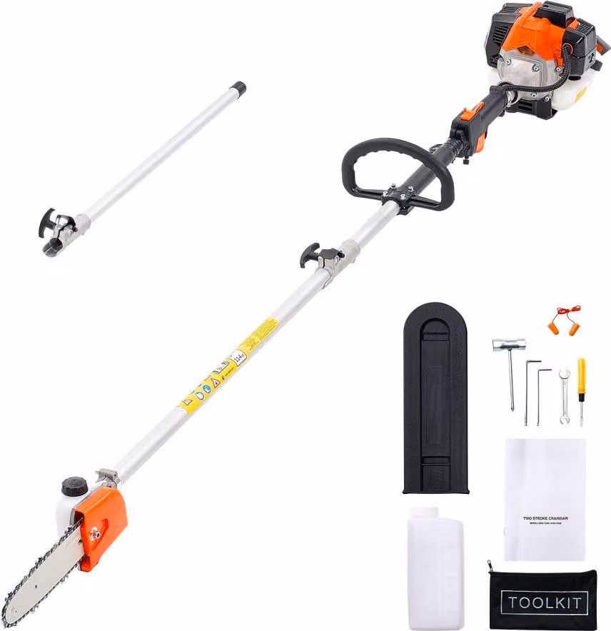 Potatore a scoppio 2-2,74 m - sega telescopica 25cc 2 tempi - motosega 20,3 cm - potente strumento per la cura degli alberi