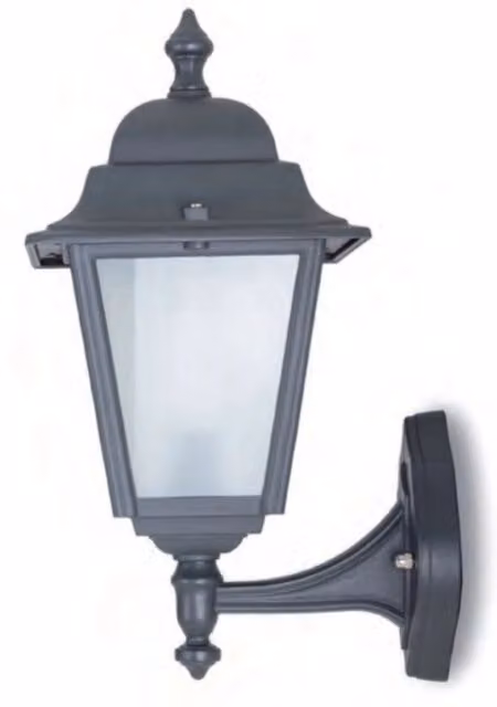 Lanterna da esterno nera MORETTI LUCE S.N.C. in metallo e alluminio con vetro trasparente, montaggio a parete, H: 52 cm, L: 28 cm, P: 21 cm