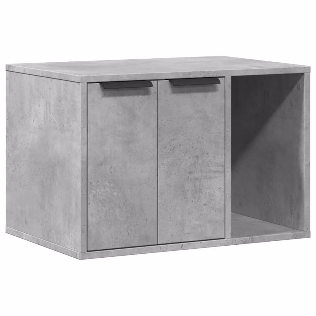 Recinto Lettiera Gatti Grigio Cemento 60x40x40 cm in Truciolato