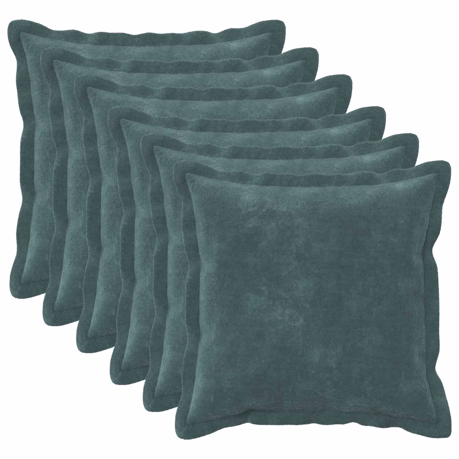 vidaXL Cuscino con cuscino HOUTEN 6 pz Blu mare Fleece in microfibra