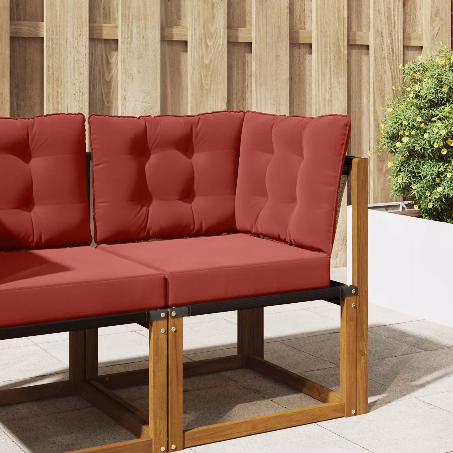 Cuscino per divano da esterno vidaXL in poliestere rosso, L: 60 cm, P: 40 cm, H: 40 cm
