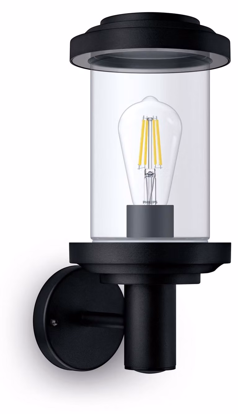 Lampada da parete per esterni Philips Listra IP44 E27 25 W nero