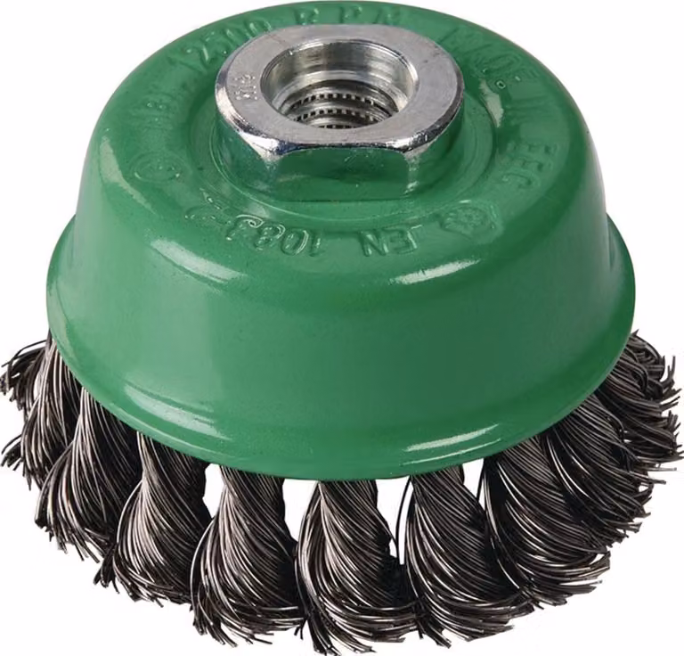 Spazzola a tazza 80 mm, spessore del filo 0,5 mm, VA 8500 min-