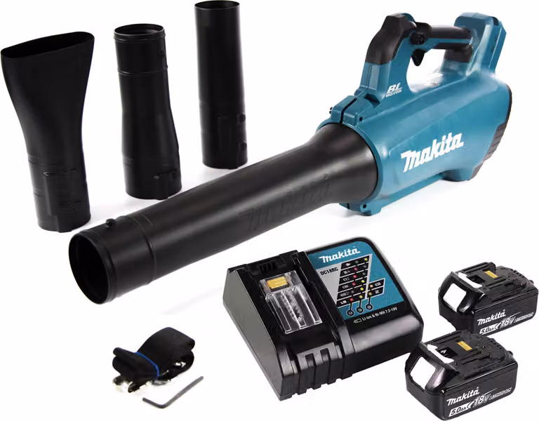 Soffiatore a batteria Makita DUB 184 RT 18 V brushless + 2x batteria 5,0 Ah + caricabatterie