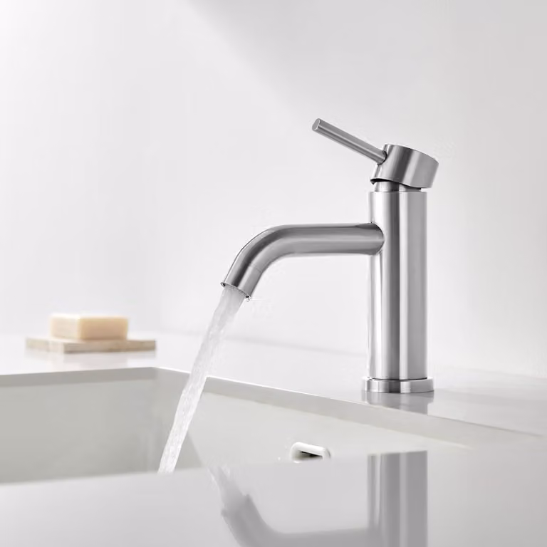 Miscelatore per lavabo Silver, miscelatore per bagno con nucleo in Vetroceramica, miscelatore monocomando per lavabo, miscelatore per bagno, miscelatore per lavabo per WC ospiti