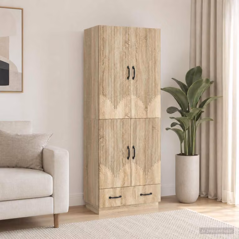 Set di 2 armadi moderni vidaXL in legno ingegnerizzato MDF colore marrone con ante a battente e ripiani interni