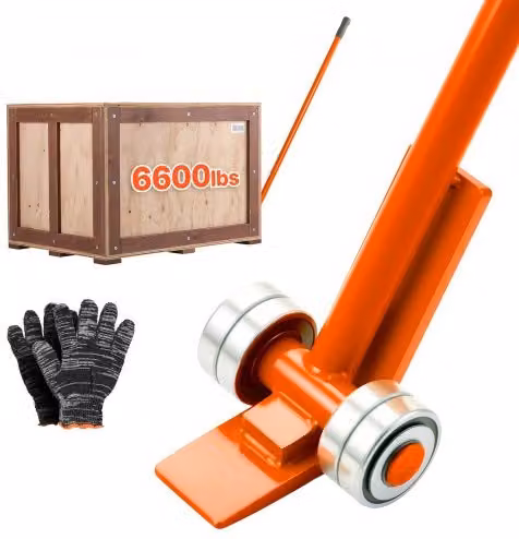 Set di 2 Carrelli con Leva VEVOR in Acciaio al Carbonio Arancione, Capacità di Carico 2994 kg, Lunghezza: 1,4 m