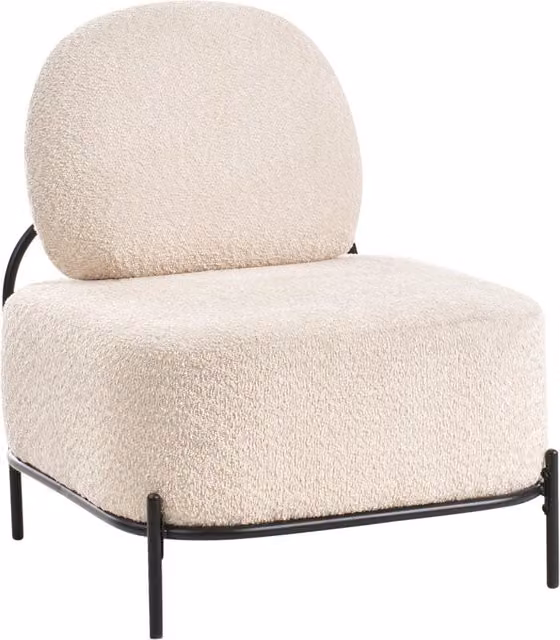 Poltrona imbottita con struttura in metallo Beige stile retrò