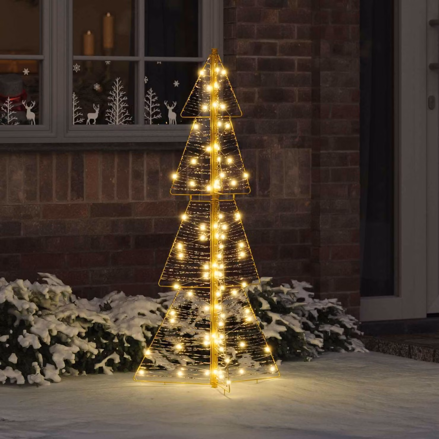 Maison Exclusive - Albero di Natale con 100 luci a LED, luce bianca calda, altezza 120 cm, materiale: PET