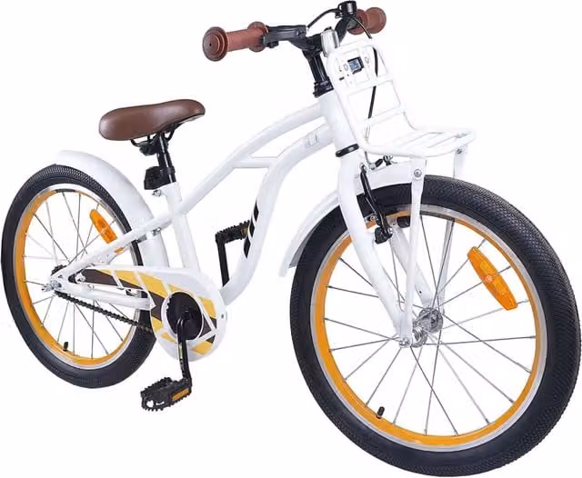 Bicicletta per bambini da 20 pollici in metallo e gomma, colore bianco