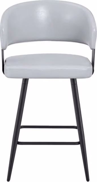 Sedia da pranzo imbottita moderna con schienale e braccioli, struttura in metallo nero, stile minimalista