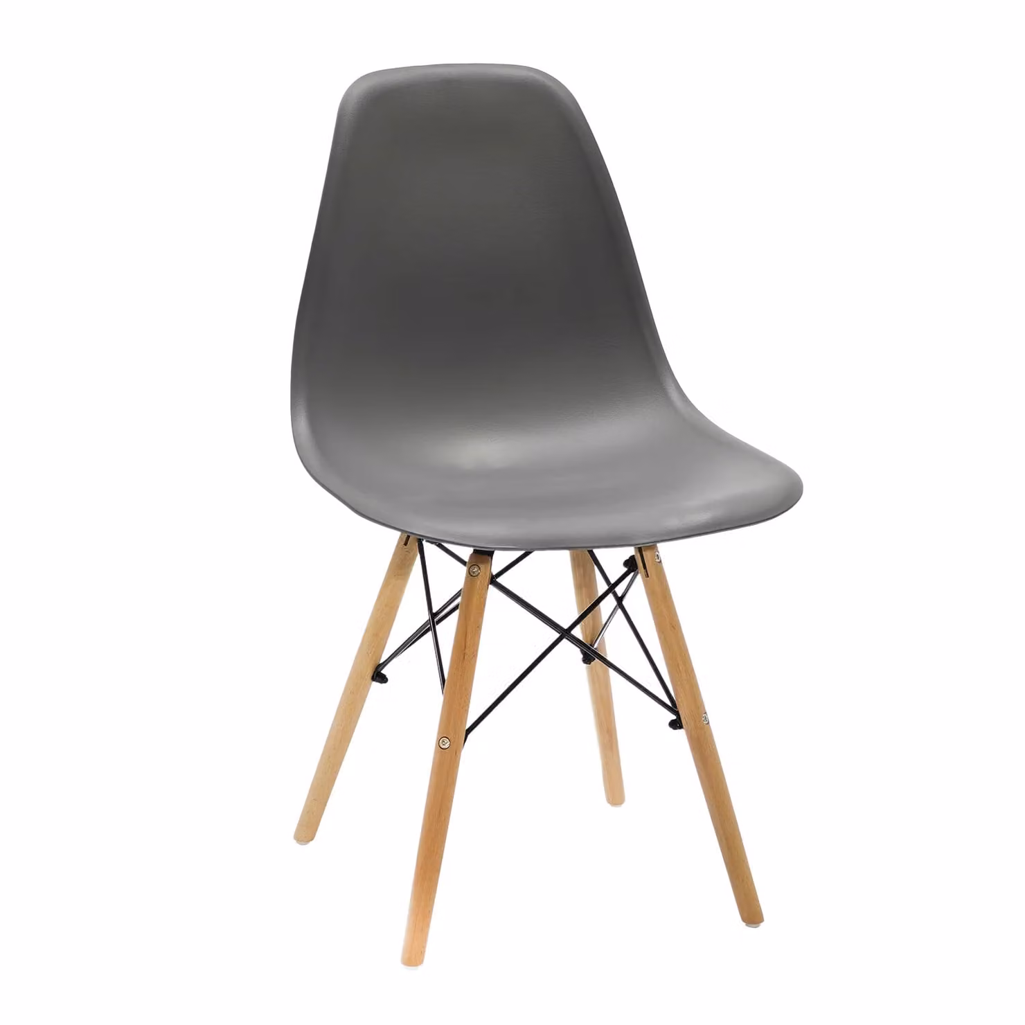 Sedia da pranzo Nordica VESTIAMO CASA in polipropilene grigio con gambe in legno di faggio H 82 x L 46 x P 49 cm