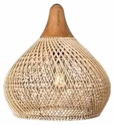 Lampada a sospensione, design artigianale, illuminazione in stile vintage, D50xH50 cm, beige, lampadina non inclusa
