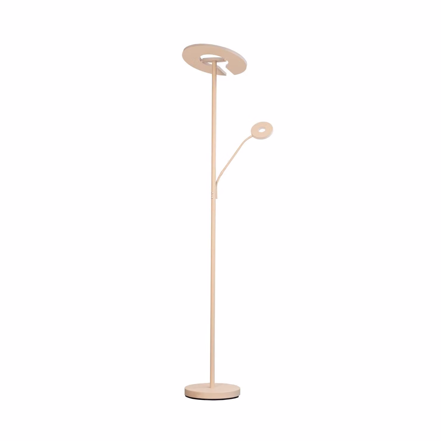 FISCHER & HONSEL Lampada da terra con luce lettura Dent, dimmerabile, Crema / Ambra, Soggiorno / Sala da pranzo, Metallo, Moderno, Lampada LED da terra