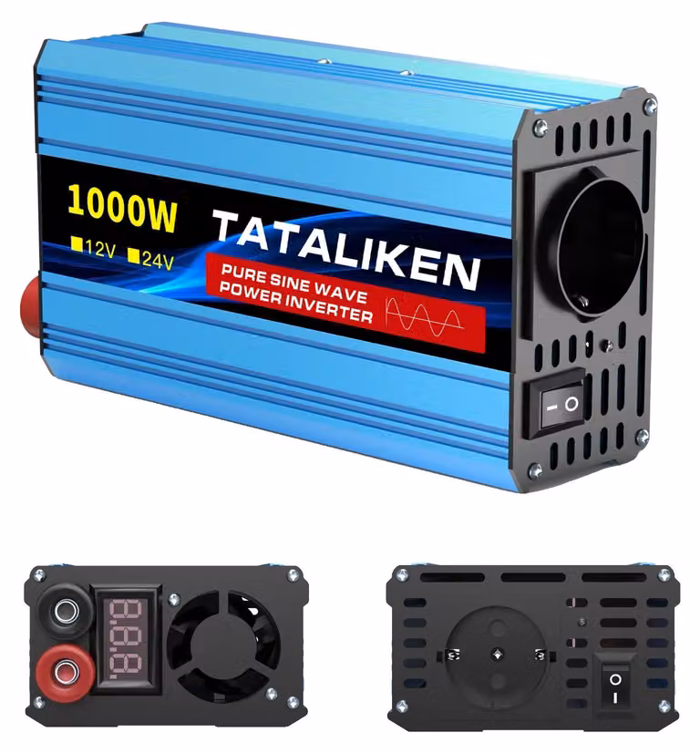 Inverter a onda sinusoidale pura, uscita 220V AC, display LCD, 12V 1000W, 220V, 50Hz, standard europeo