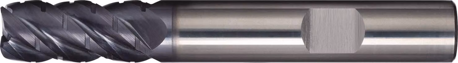 Fresa a gambo DIN 6527 L tipo NF-UNI Diametro nominale 4 mm VHM TiAlN 45 DIN 6535 HB Numero di taglienti 4 lunga