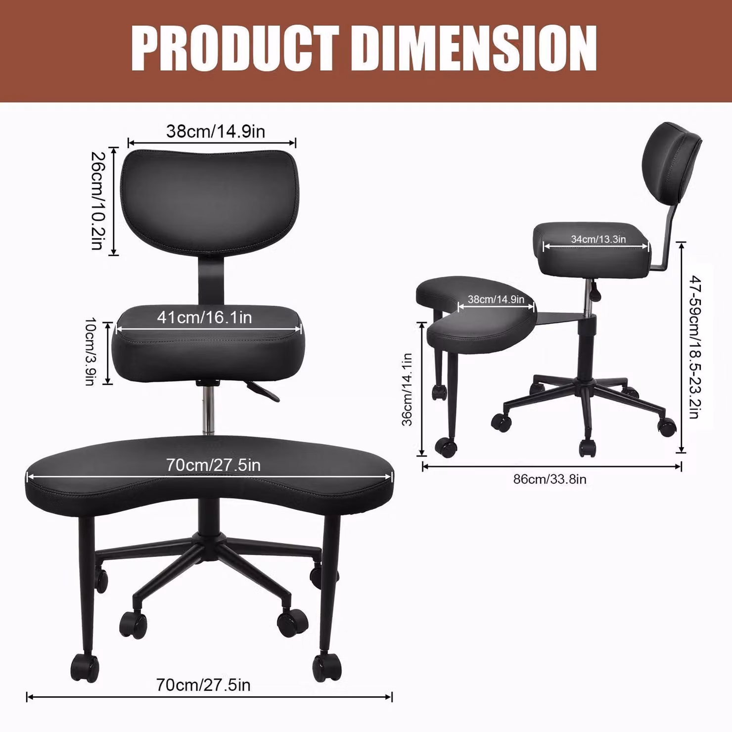 Sedia da meditazione - Pouf - Sedia per lo yoga - Cuscino da meditazione - Altezza regolabile: 47-59 cm