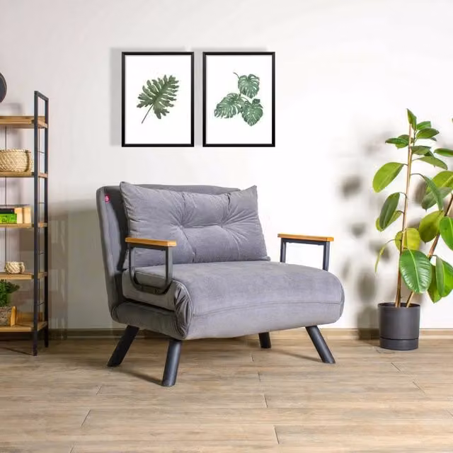 Poltroncina Reclinabile Keoni DMORA Grigio L: 60 cm, P: 78 cm, H: 78 cm – 1