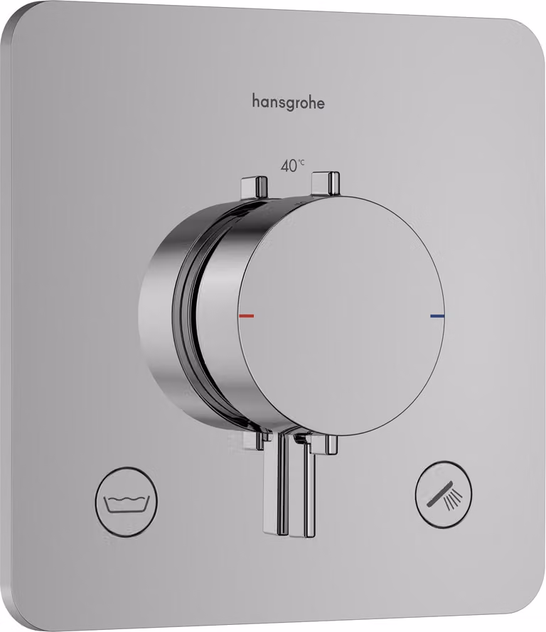 hansgrohe Ecostat Comfort Q Thermostat encastré pour 2 consommateurs avec combinaison de sécurité intégrée, 33717000, 33717000