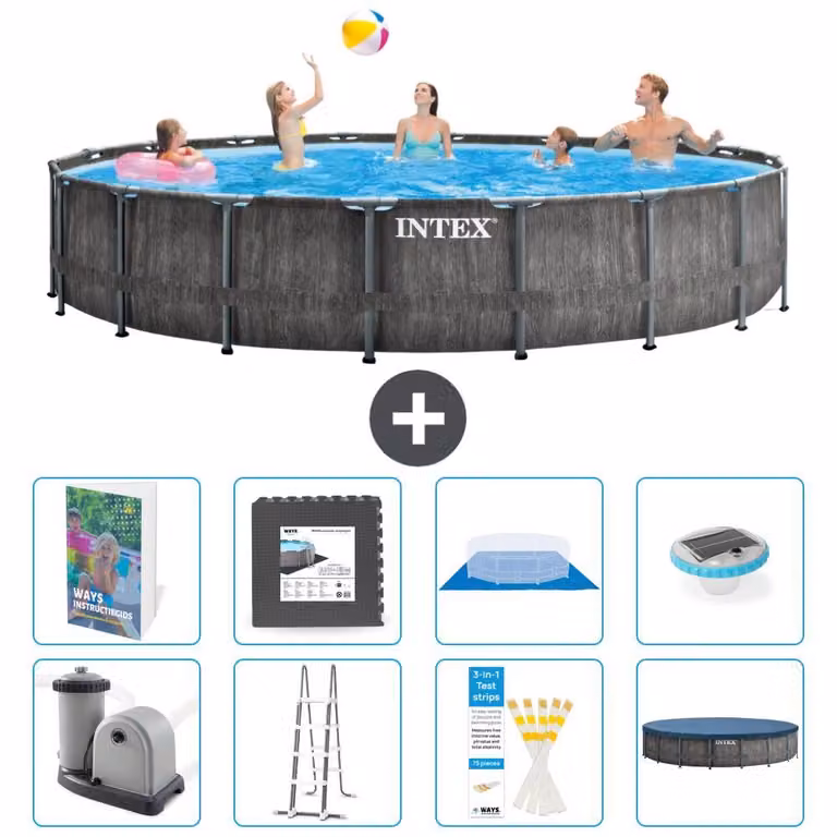 Struttura per piscina a forma di prisma - 549x122 cm - composta da 7 elementi - modello S608