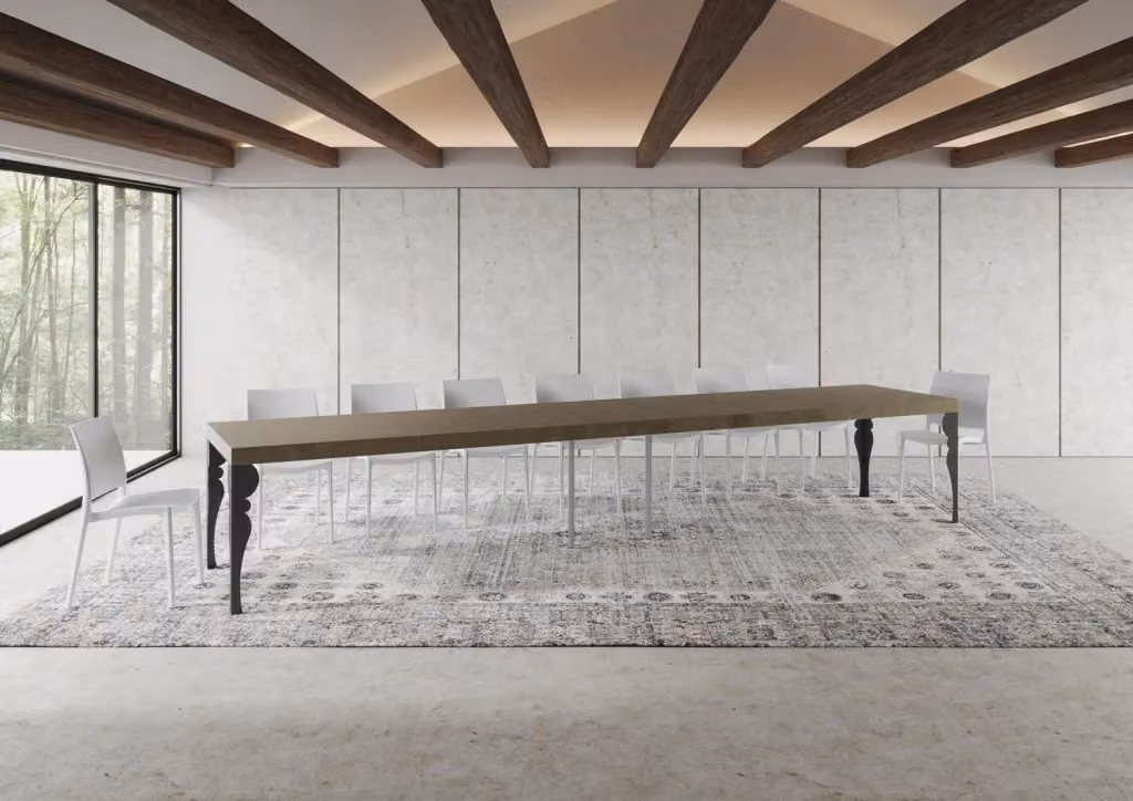 Tavolo allungabile moderno Itamoby rettangolare in beige e antracite L: 200-460 cm, P: 90 cm – 2