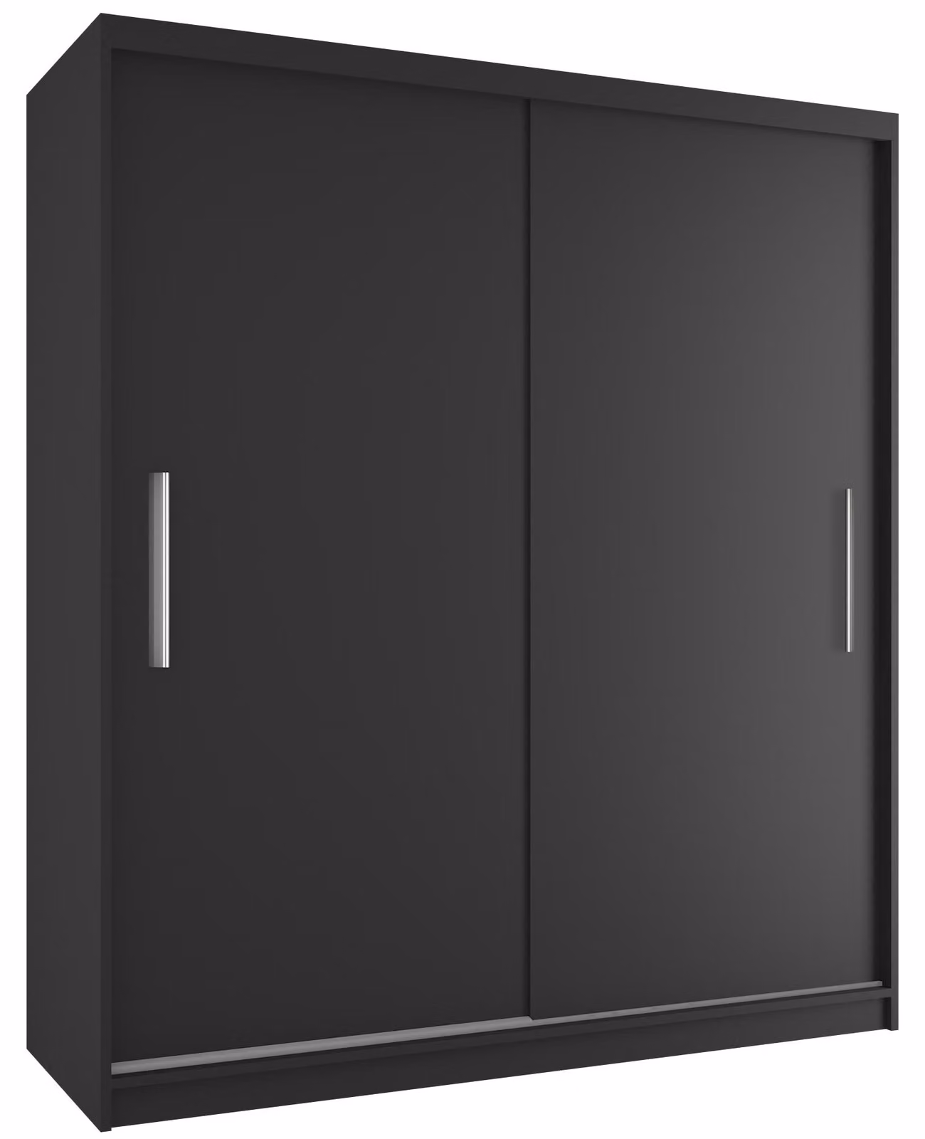 BELINI Verona, armadio scorrevole da 158 cm, nero opaco - armadio per l'ingresso con asta appendiabiti, ideale per la camera da letto