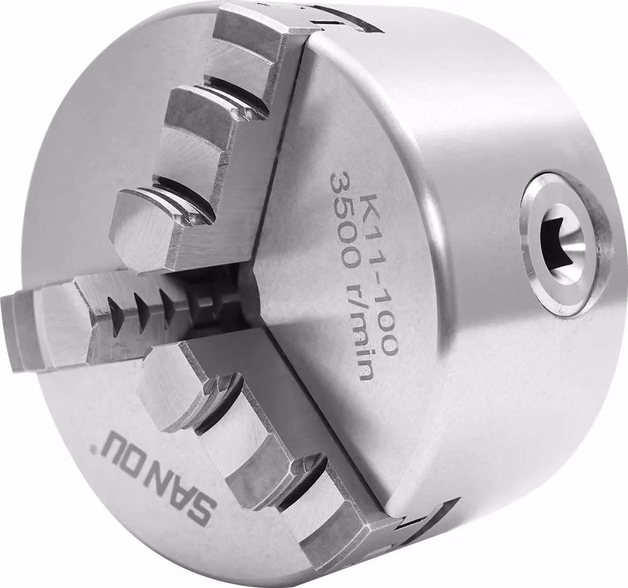 Mandrino - Autocentrante a 3 griffe - Precisione - Ghisa HT300 ad alta resistenza - Campo di serraggio 3-9 cm - Per torni CNC e manuali - Argento