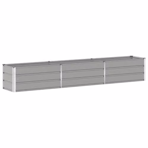 Helloshop26 Fioriera Design Moderno 480 x 50 x 45 cm Uso esterno Robusto Ambiente industriale in acciaio zincato Grigio chiaro 02_0059200