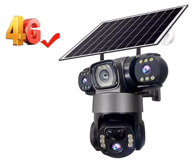 Telecamera di sorveglianza, risoluzione 15MP, supporto per la visione notturna, telecamera solare 4G