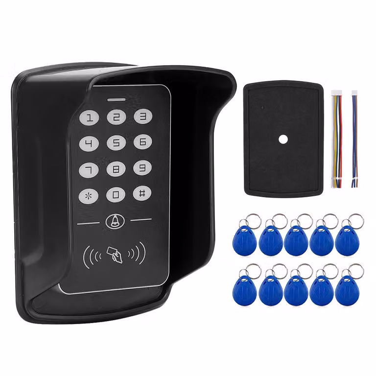 Lettore di schede RFID A1, tastiera impermeabile, campanello, controllo dell'accesso alla porta con 10 tag