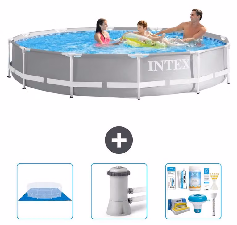 Struttura per piscina a forma di prisma - 366x76 cm - composta da 4 elementi - modello S21350
