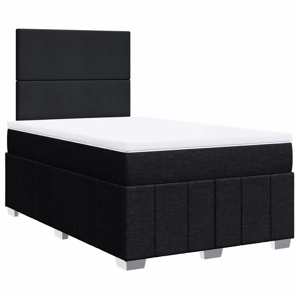 Letto Ibrido con Giroletto a Molle e Materasso vidaXL in Tessuto Nero e Bianco L/P/H: 120 x 190 cm – 2