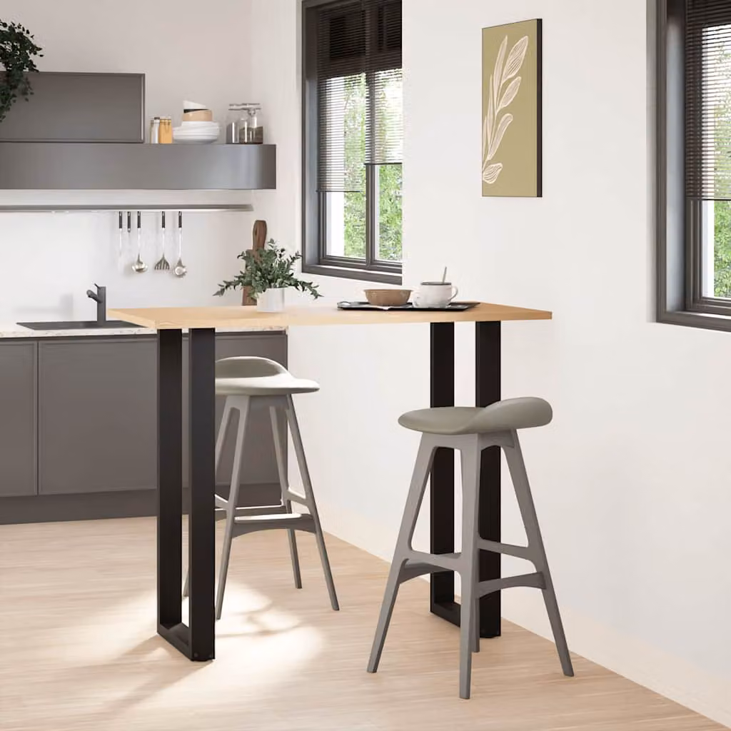 vidaXL Gambe per tavolo da bar a forma di U 2 pz nere 40x(110-111) cm