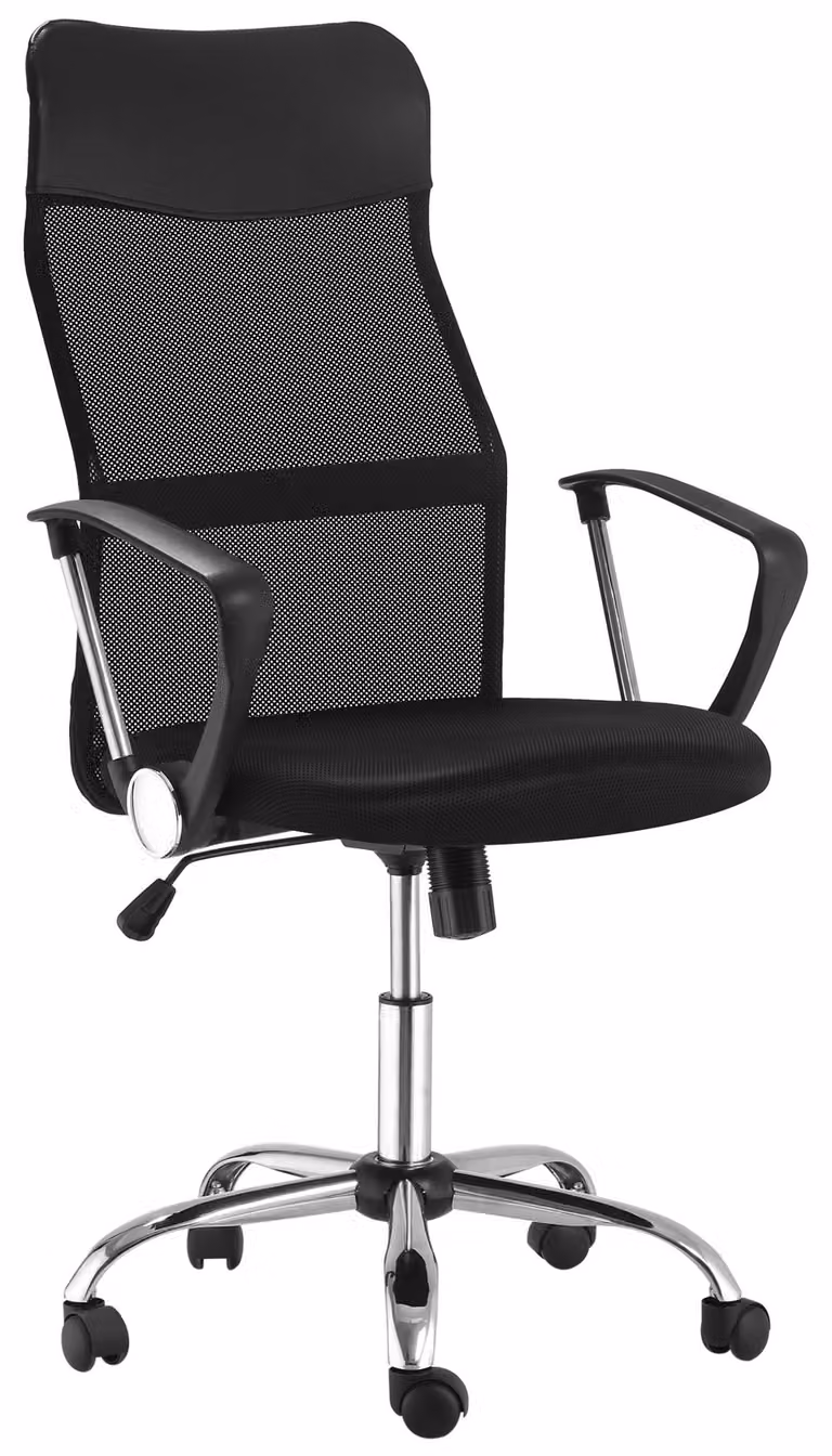 HOMCOM Sedia da ufficio girevole con funzione oscillante, sedia da gaming in schiuma e rete