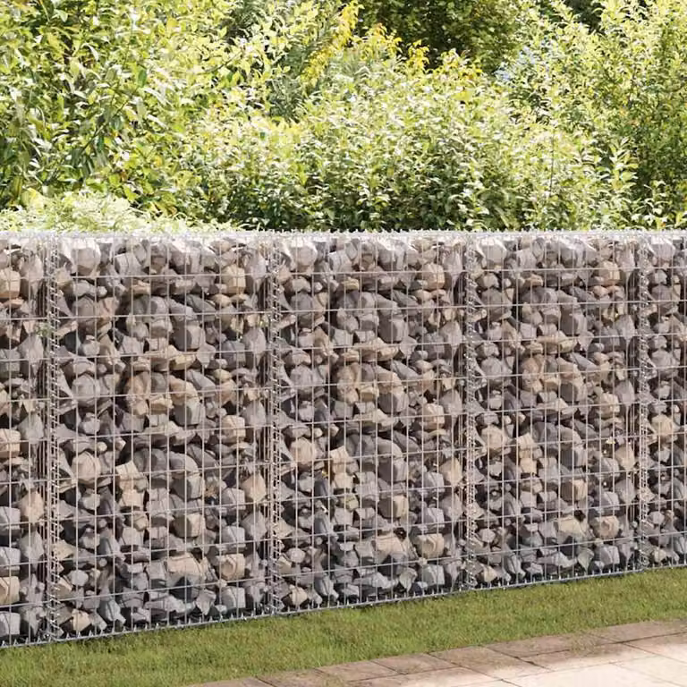vidaXL Gabbione con Copertura in Acciaio Zincato Grigio, L 900 cm x P 30 cm x H 100 cm