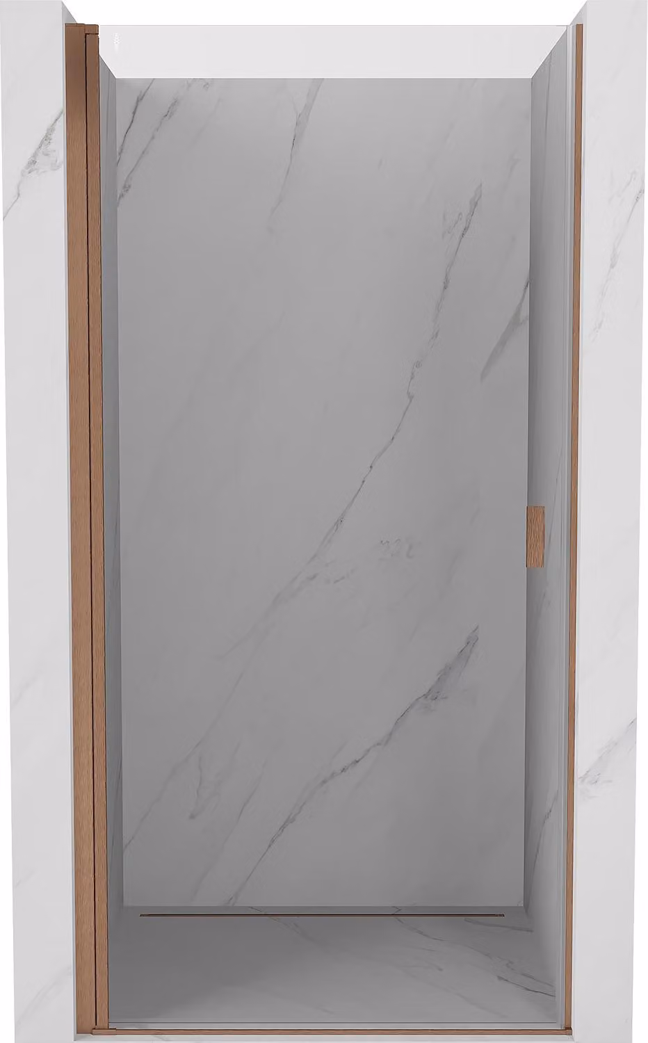Mexen Mist-B porta doccia a battente 95 cm, trasparente, rame spazzolato - 8A2-095-000-65-00