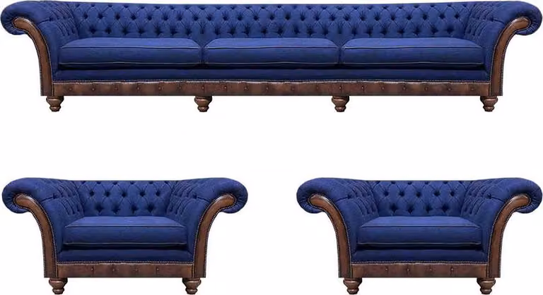 Designer Wohnzimmer Chesterfield Couchgarnitur Luxus Sofas Sessel 3tlg