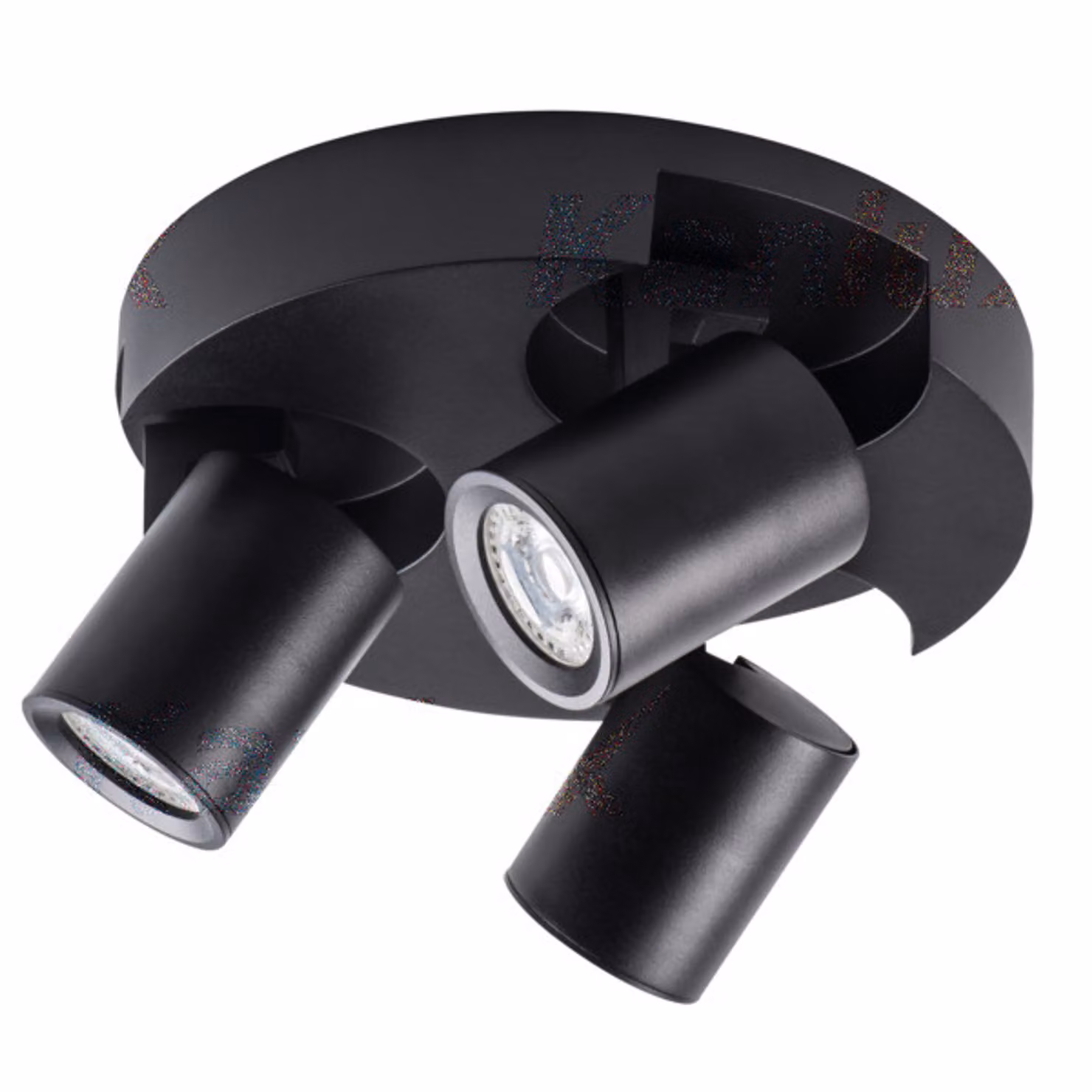 Lampada da soffitto LAURIN nera 3xGU10x35W in alluminio, dimensioni: 11x22x22 cm, IP20, Kanlux